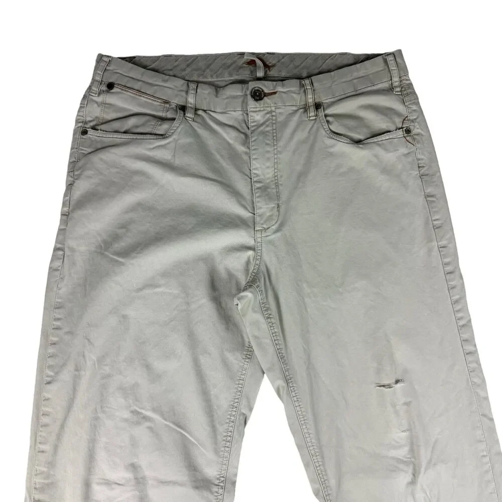 Tommy Bahama Pants Men's 36 x 36 Cream Straight Leg Khaki Casual Cotton Blend